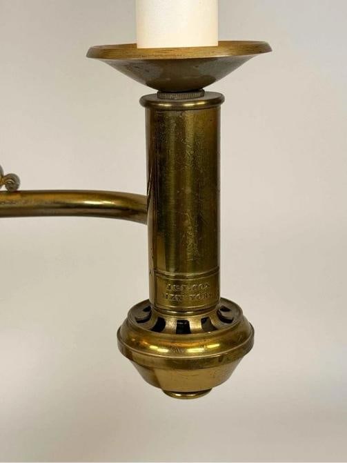 Antique 19thC Victorian J & I Cox New York Bronze Argand Oil Electrified Lamp - 16