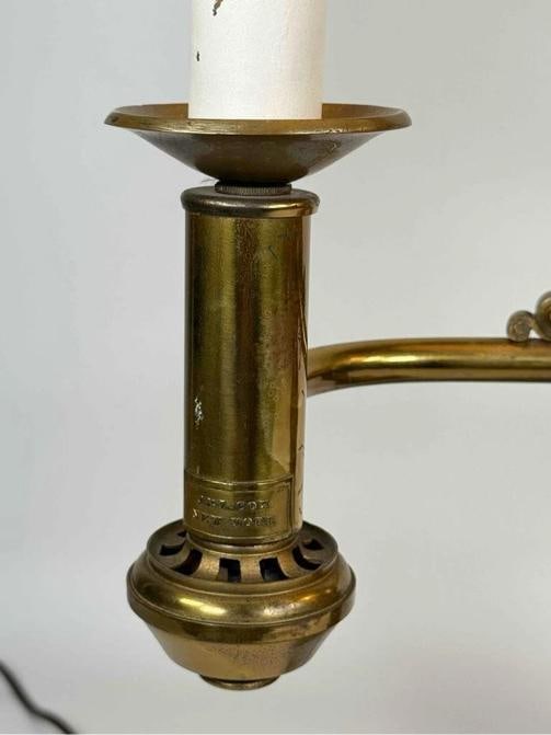 Antique 19thC Victorian J & I Cox New York Bronze Argand Oil Electrified Lamp - 17
