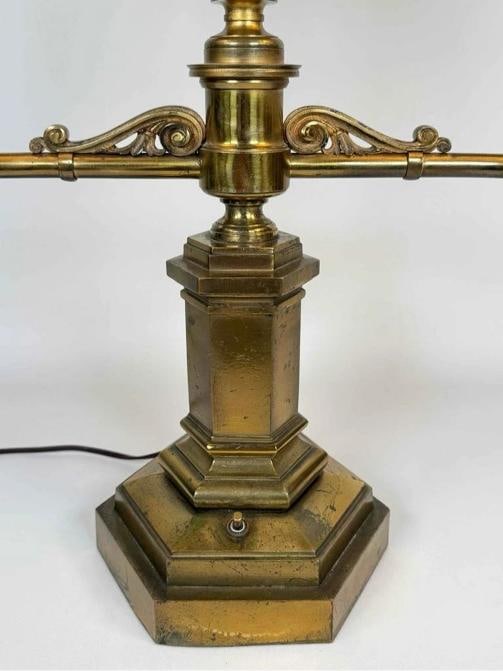 Antique 19thC Victorian J & I Cox New York Bronze Argand Oil Electrified Lamp - 19