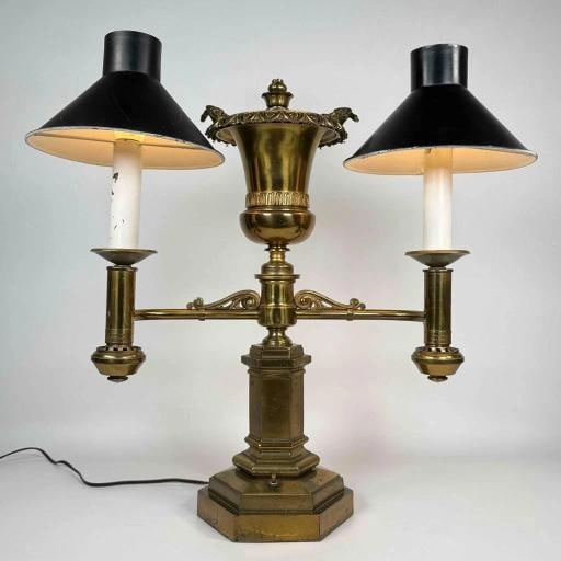 Antique 19thC Victorian J & I Cox New York Bronze Argand Oil Electrified Lamp - 3