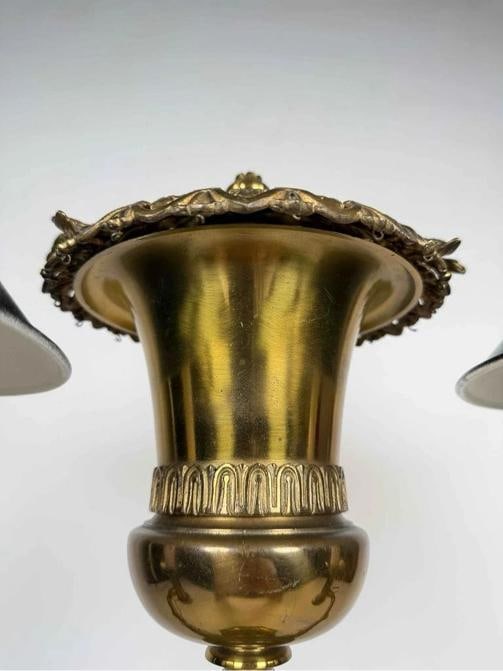 Antique 19thC Victorian J & I Cox New York Bronze Argand Oil Electrified Lamp - 8
