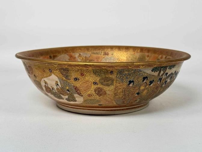 Antique 19thC Japanese Meiji Satsuma Gilt Painted 7pc Master Rice Bowl Dish Set - 20