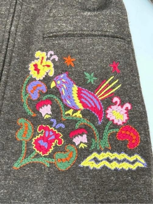 CHANEL Boutique Fall Winter 1997 Brown Wool Tweed Embroidered Coat Jacket Sz. 36 - 4