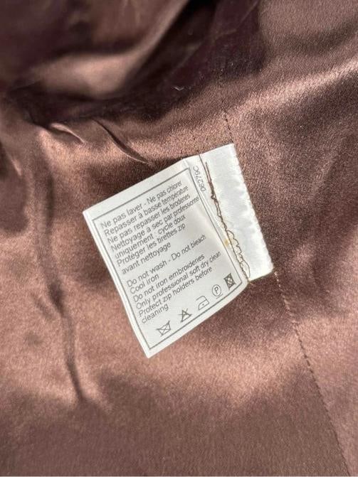 CHANEL Boutique Fall Winter 1997 Brown Wool Tweed Embroidered Coat Jacket Sz. 36 - 5