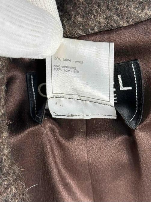 CHANEL Boutique Fall Winter 1997 Brown Wool Tweed Embroidered Coat Jacket Sz. 36 - 8