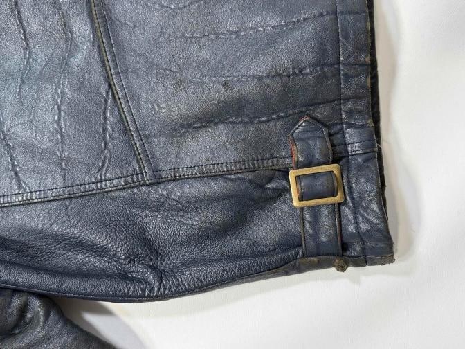 Vtg 1995 Wu-Wear Wu Tang Clan Navy Leather Mens Jacket XL - 20