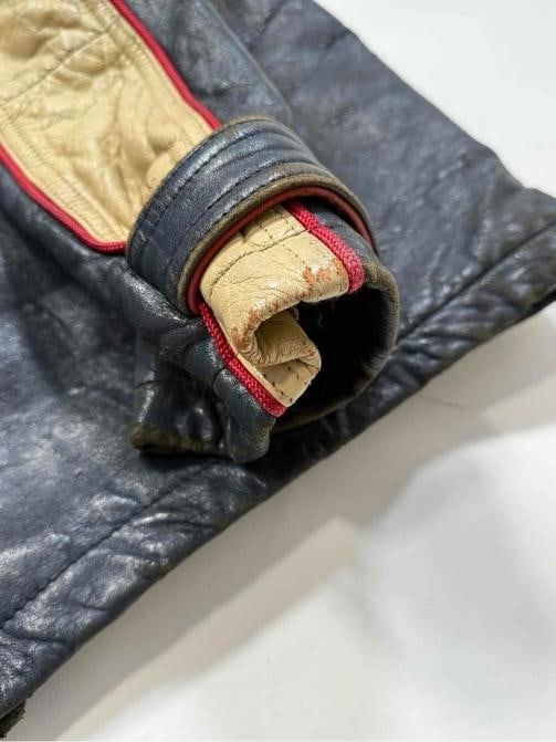 Vtg 1995 Wu-Wear Wu Tang Clan Navy Leather Mens Jacket XL - 7