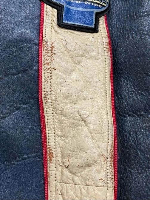Vtg 1995 Wu-Wear Wu Tang Clan Navy Leather Mens Jacket XL - 8