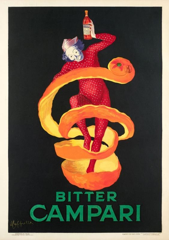 Original Vintage Poster - L. Cappiello - Bitter Campari - Orange - Clown - 1921 (1 of 5)