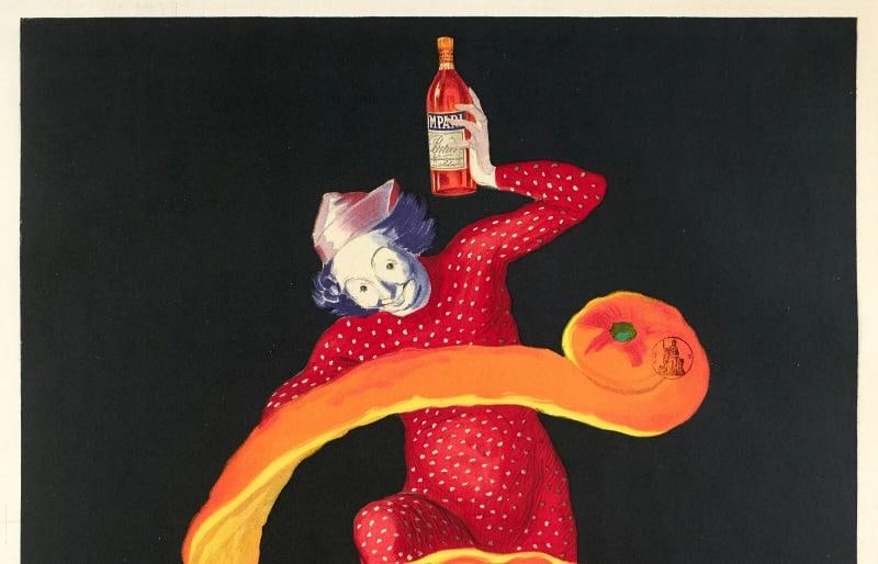 Original Vintage Poster - L. Cappiello - Bitter Campari - Orange - Clown - 1921 - 2