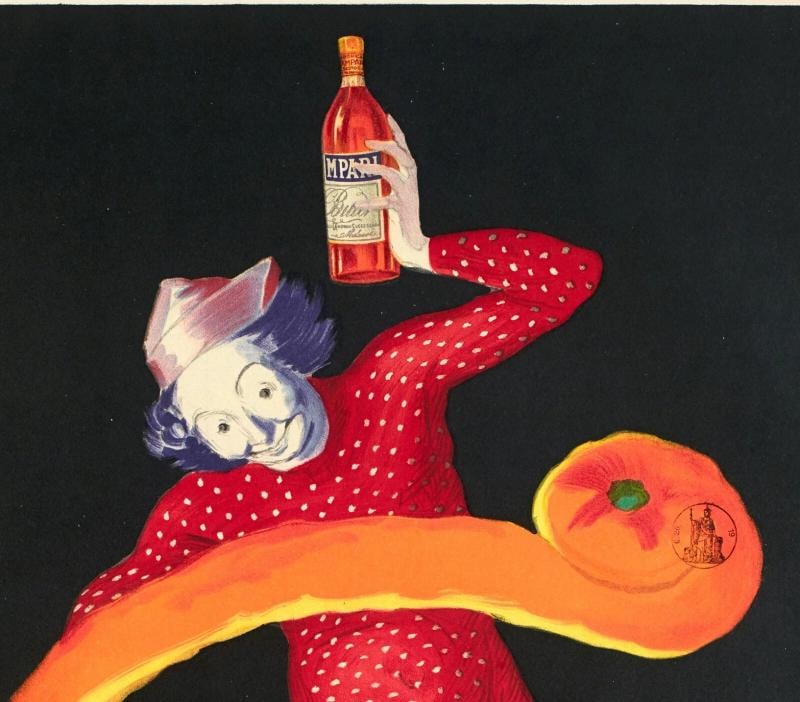Original Vintage Poster - L. Cappiello - Bitter Campari - Orange - Clown - 1921 - 3