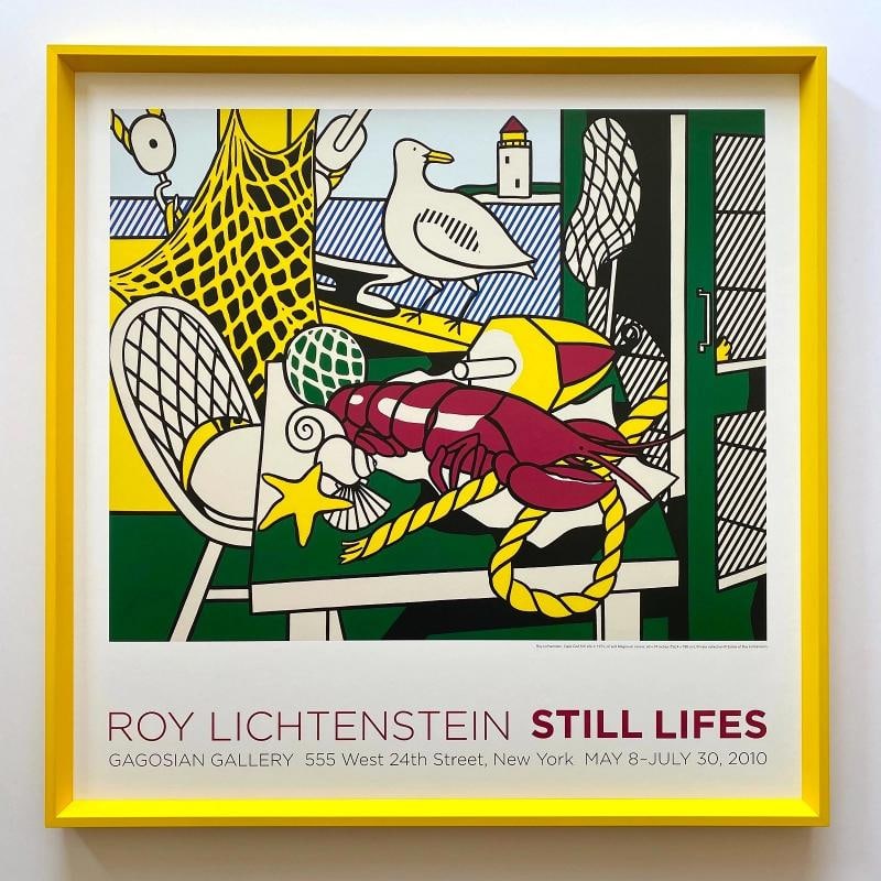 ROY LICHTENSTEIN ESTATE LITHO PRINT FRAMED POP ART EXHBT POSTER "CAPE COD " 1973: Condition: Used,Artist: Roy Lichtenstein,Unit of Sale: Single Piece,Size: Large,Signed: No,Title: " Cape Cod Still Life II ",Material: Paper,Framing: Framed,Subject: Famous Paintings/Painters, Still L