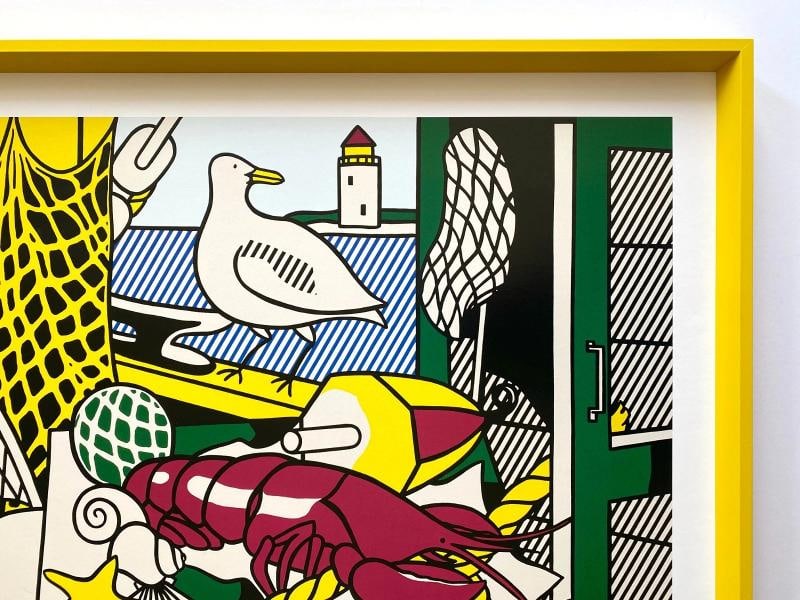 ROY LICHTENSTEIN ESTATE LITHO PRINT FRAMED POP ART EXHBT POSTER "CAPE COD " 1973 - 9