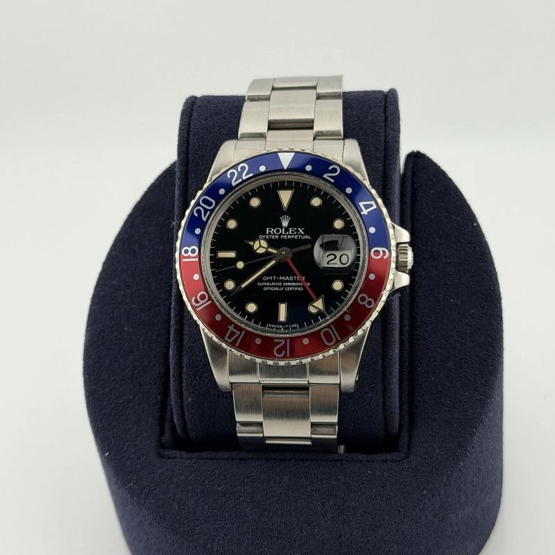 Rolex GMT Master Pepsi 16750 40mm Patina Dial Red Blue Bezel Steel Box Paper - 2