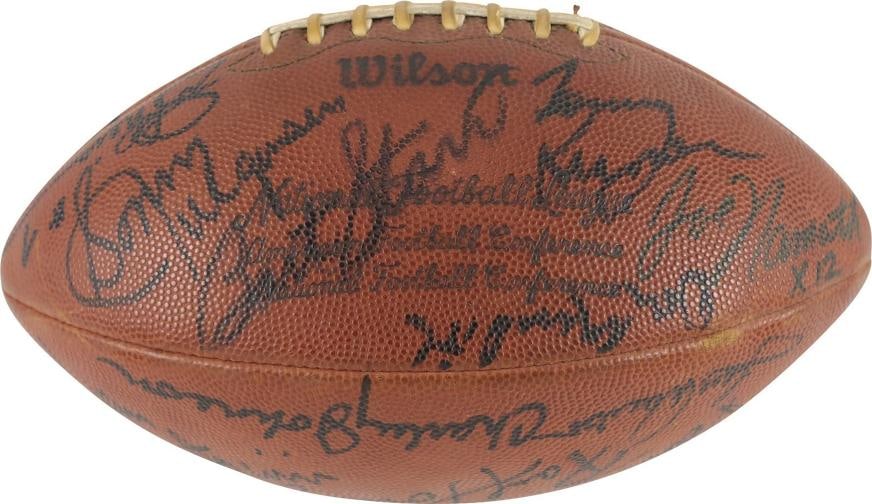 Quarterback HOF Legends Multi Signed Football 23 Sigs Bart Starr Joe Namath PSA (1 of 7)