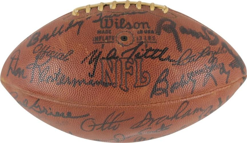 Quarterback HOF Legends Multi Signed Football 23 Sigs Bart Starr Joe Namath PSA - 2