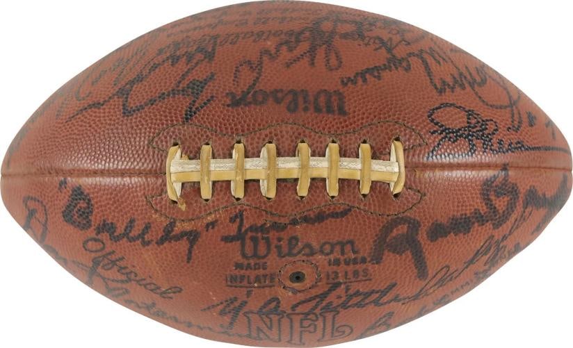 Quarterback HOF Legends Multi Signed Football 23 Sigs Bart Starr Joe Namath PSA - 3