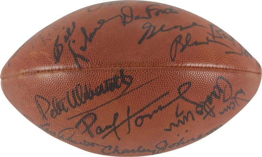 Quarterback HOF Legends Multi Signed Football 23 Sigs Bart Starr Joe Namath PSA - 5