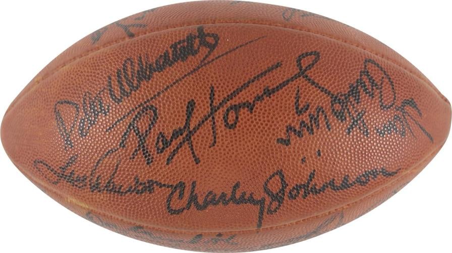 Quarterback HOF Legends Multi Signed Football 23 Sigs Bart Starr Joe Namath PSA - 6