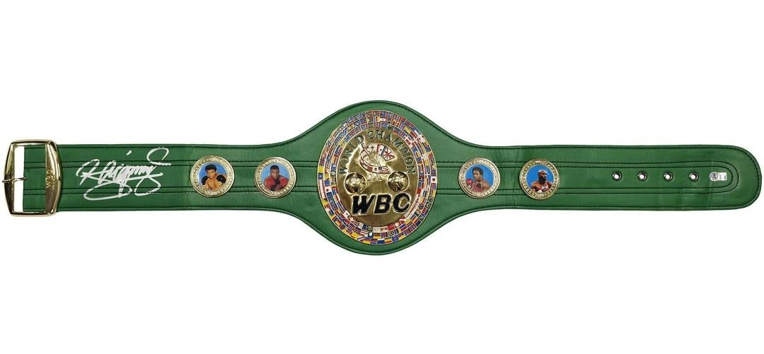 Manny Pacquiao Signed Green WBC World Championship Boxing Belt Beckett - 2