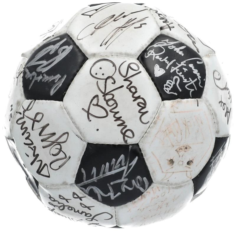 Multi Signed Soccer Ball With 30+ Signatures including Donald Trump, Kanye West, Ozzy Osbourne (JSA - 12