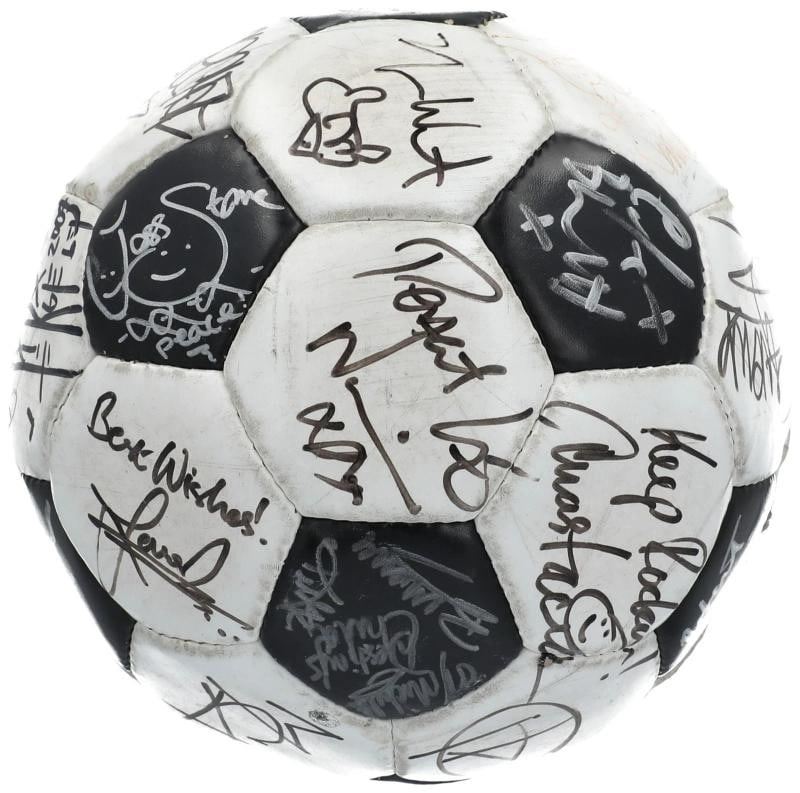 Multi Signed Soccer Ball With 30+ Signatures including Donald Trump, Kanye West, Ozzy Osbourne (JSA - 13