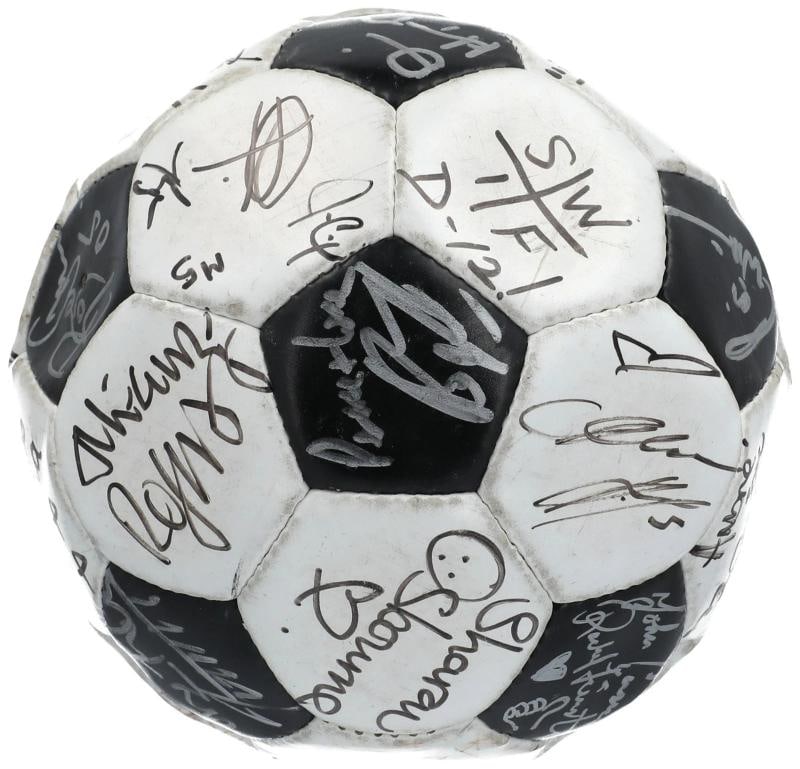 Multi Signed Soccer Ball With 30+ Signatures including Donald Trump, Kanye West, Ozzy Osbourne (JSA - 15