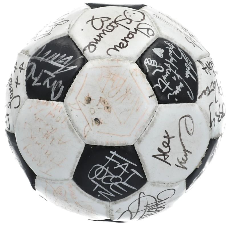 Multi Signed Soccer Ball With 30+ Signatures including Donald Trump, Kanye West, Ozzy Osbourne (JSA - 16