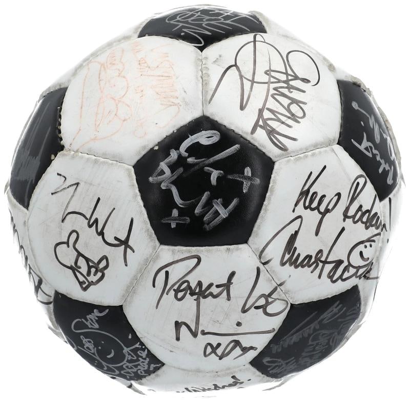 Multi Signed Soccer Ball With 30+ Signatures including Donald Trump, Kanye West, Ozzy Osbourne (JSA - 17