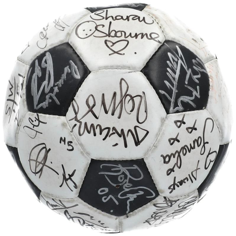 Multi Signed Soccer Ball With 30+ Signatures including Donald Trump, Kanye West, Ozzy Osbourne (JSA - 8