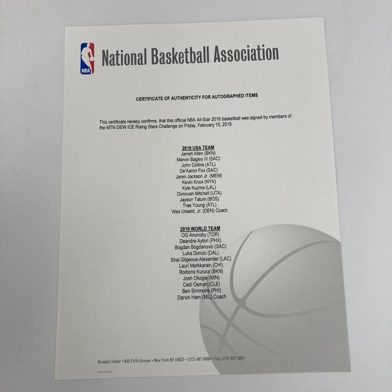 2019 NBA Rising Stars Signed Basketball Shai Gilgeous-Alexander Luka Doncic Beckett - 8