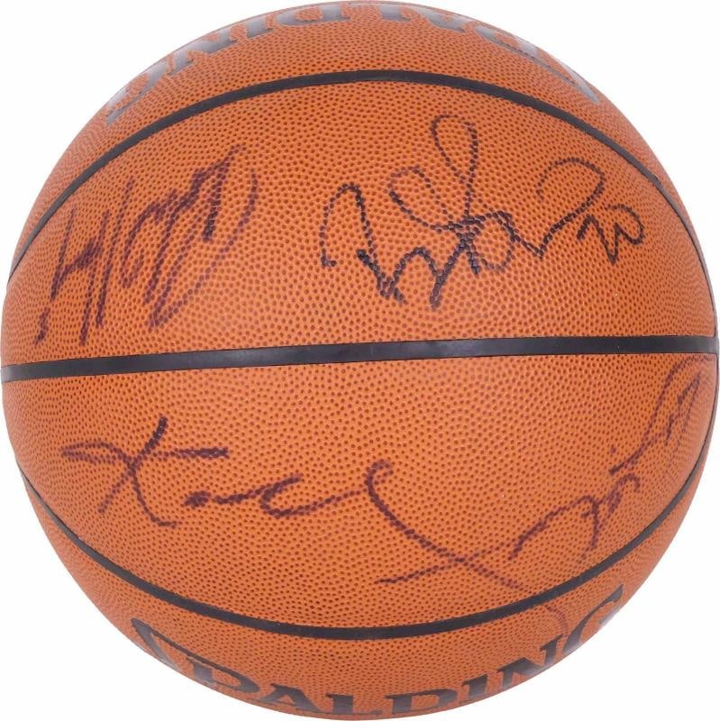 Kobe Bryant 2002-03 Los Angeles Lakers NBA Champs Team Signed Basketball PSA: Twelve members of the team have signed this ball including Hall of Famer, Kobe Bryant along with other notables Derek Fisher, Rick Fox and Robert Horry. . Sport: Basketball,Player: Kobe