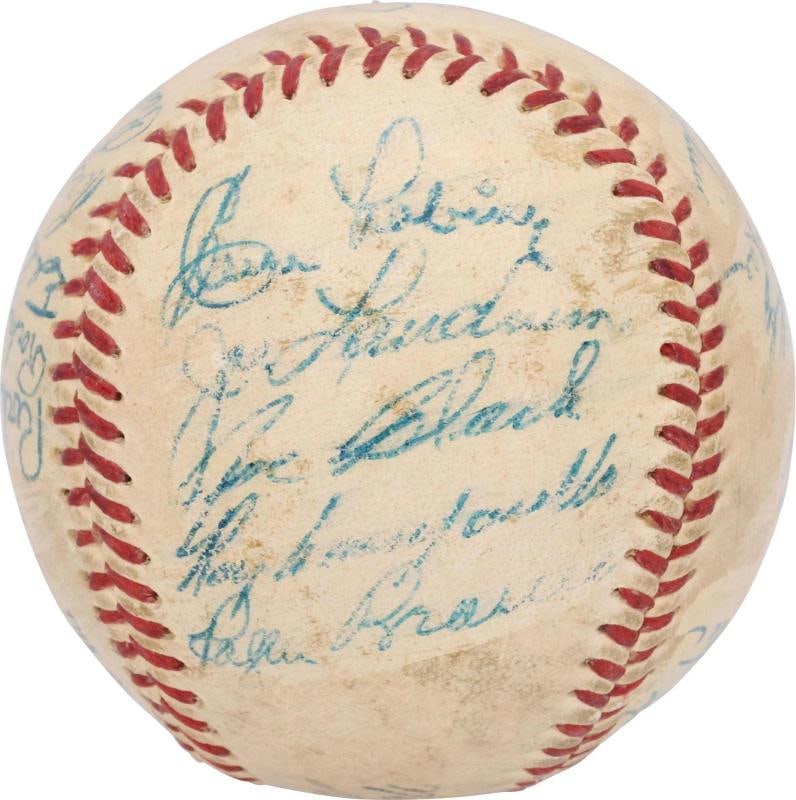 Jackie Robinson Roy Campanella 1952 Brooklyn Dodgers Signed Baseball PSA DNA COA - 2