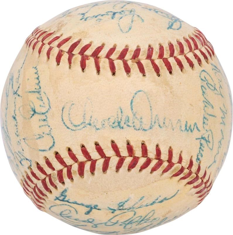 Jackie Robinson Roy Campanella 1952 Brooklyn Dodgers Signed Baseball PSA DNA COA - 3