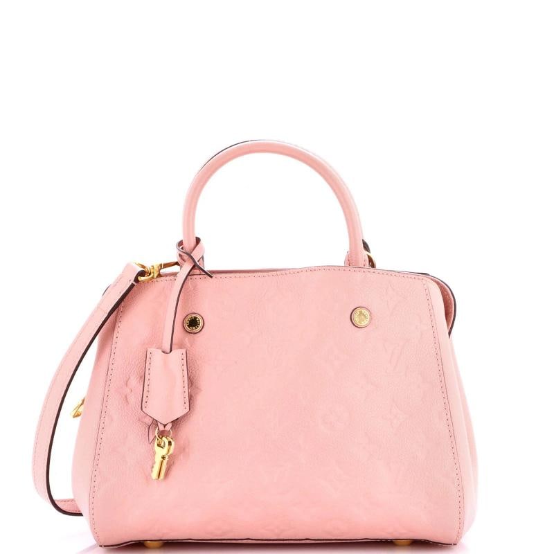 Louis Vuitton Montaigne Handbag Monogram Empreinte Leather BB: Accessories: Clochette, Lock, Keys, With Strap Measurements: Handle Drop 4", Height 7.5", Width 10", Depth 5", Strap Drop 21". Condition: Pre-owned - Good,Brand: Louis Vuitton,Exterior Material: Leath