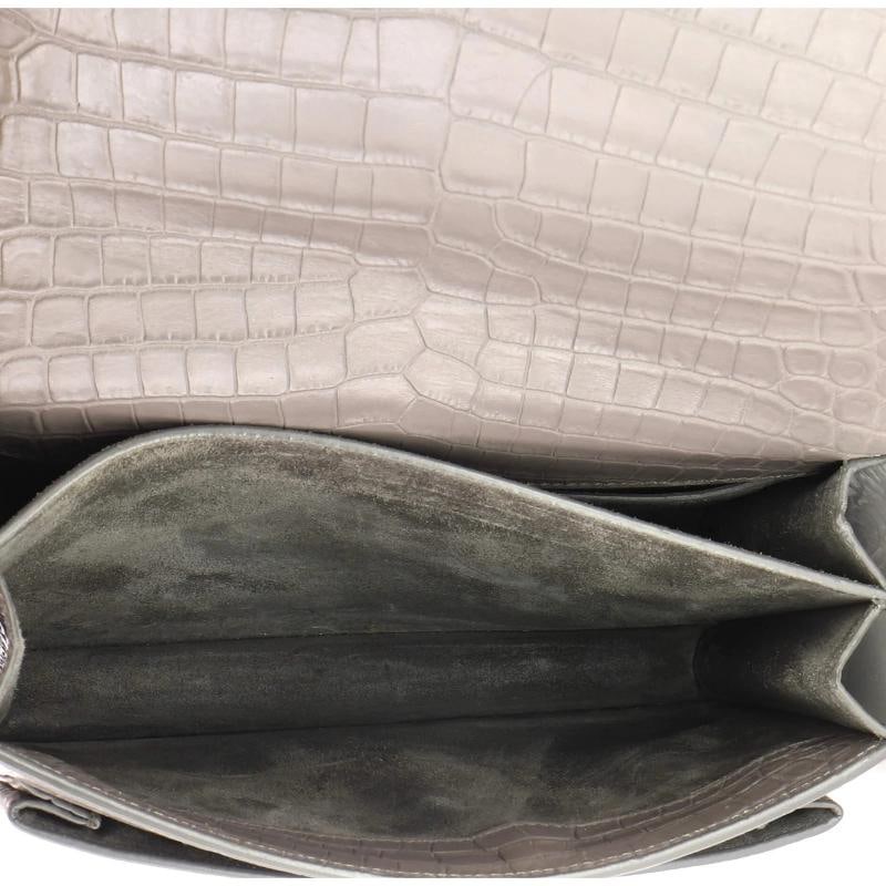 Saint Laurent Sunset Crossbody Bag Crocodile Embossed Leather Medium - 5