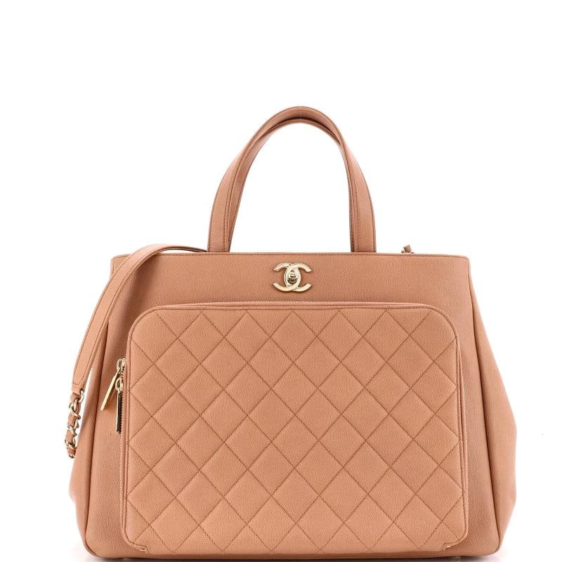 Chanel Business Affinity Tote Quilted Caviar Large: Measurements: Handle Drop 10", Height 10", Width 13.5", Depth 5", Strap Drop 18" . Condition: Pre-owned - Good,Brand: Chanel,Exterior Material: Leather,Style: Totes,Exterior Color: