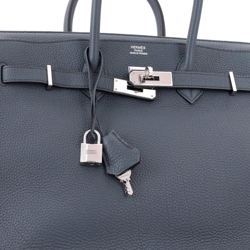 Hermes Birkin Handbag Blue Togo with Palladium Hardware 35 - 6
