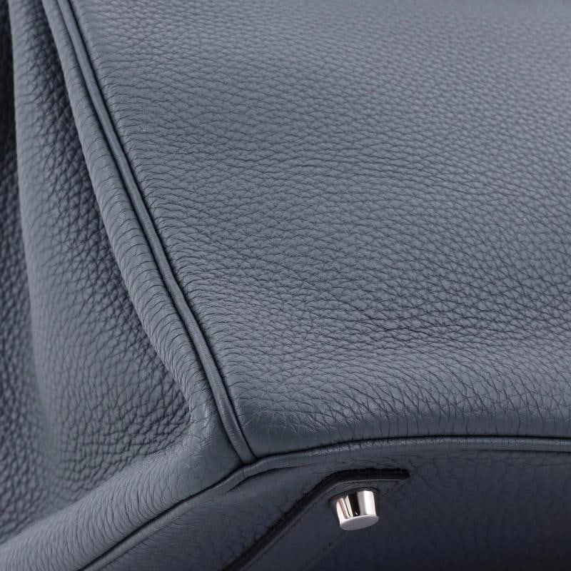 Hermes Birkin Handbag Blue Togo with Palladium Hardware 35 - 7