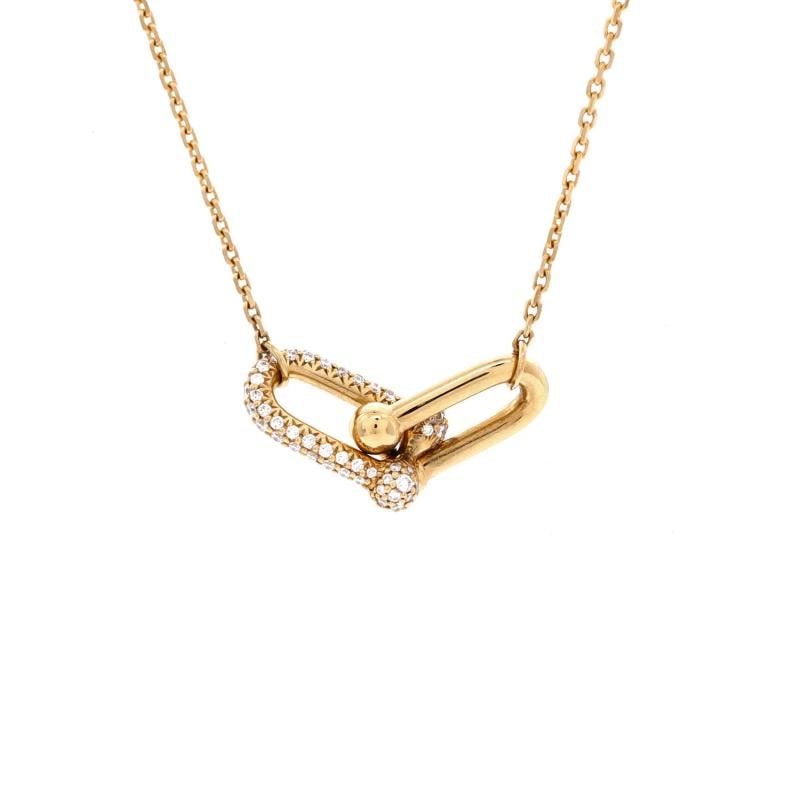 Tiffany & Co. HardWear Double Link Pendant Necklace 18K Yellow Gold: Condition: Pre-owned - Good,Brand: Tiffany & Co.,Main Stone: Diamond,Metal: 18K Yellow Gold,Metal Purity: 18K,Style: Pendant,Type: Necklace,Color: Yellow Gold,Material: 18K Yellow Gold, Diamond