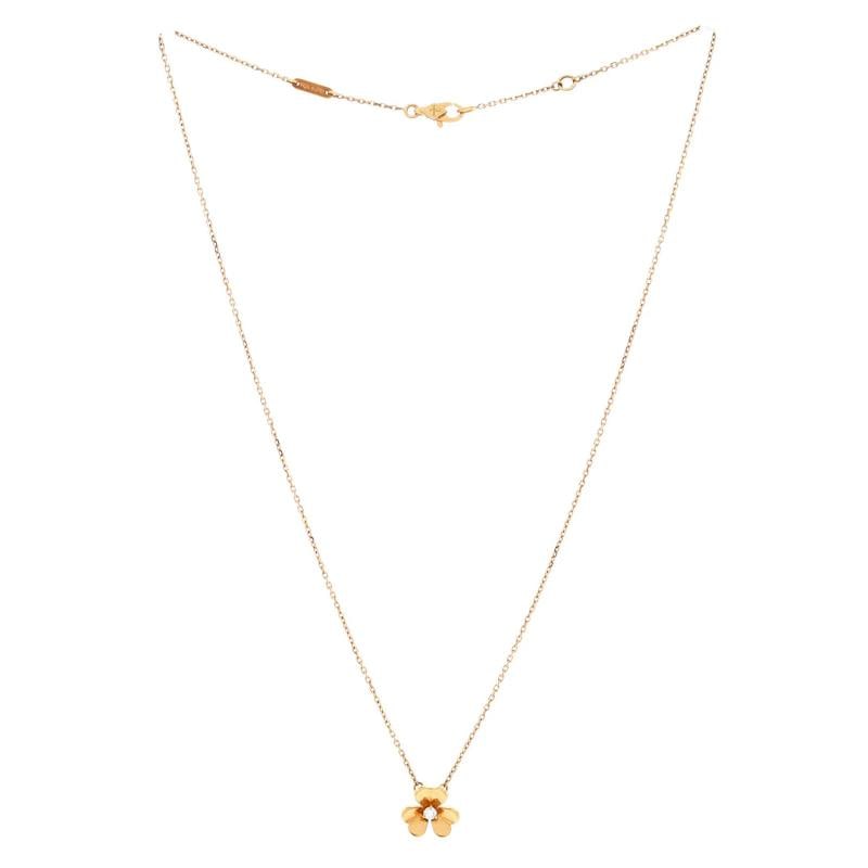 Van Cleef & Arpels Frivole Pendant Necklace 18K Yellow Gold and Diamond Mini - 2