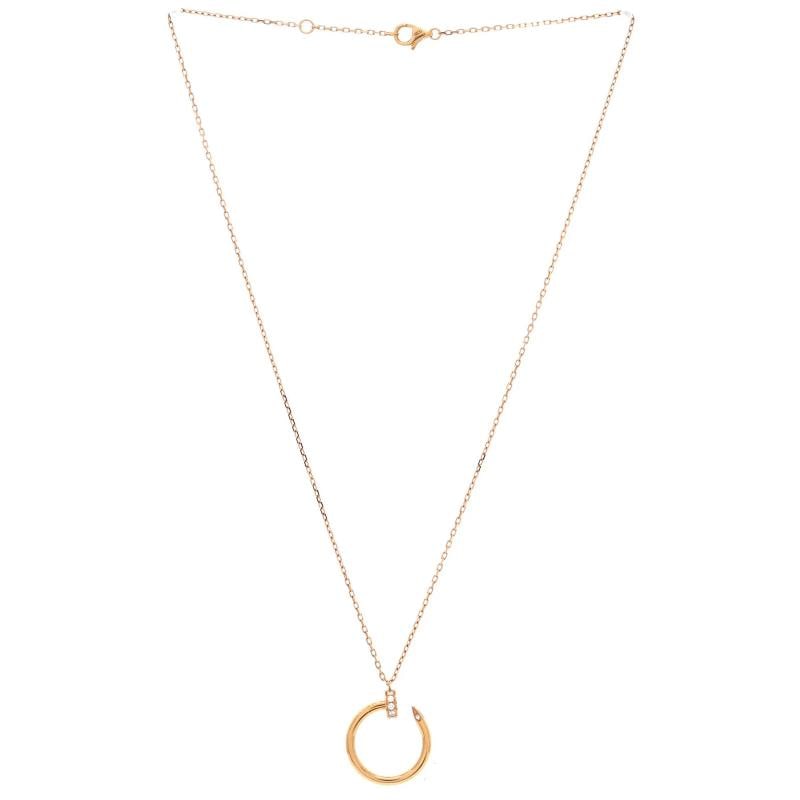 Cartier Juste un Clou Pendant Necklace 18K Rose Gold with Diamonds - 2