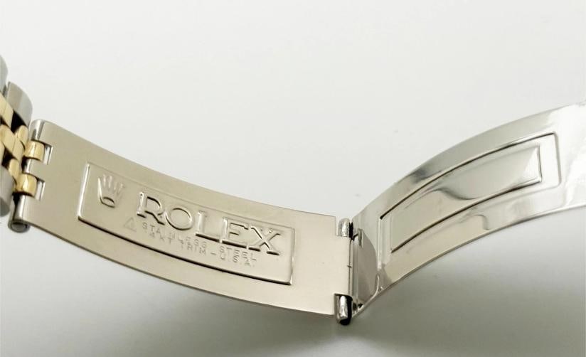 Vintage Rolex Oyster Perpetual Zephyr 6582 34mm Black Dial 14k Yellow Gold Steel - 7