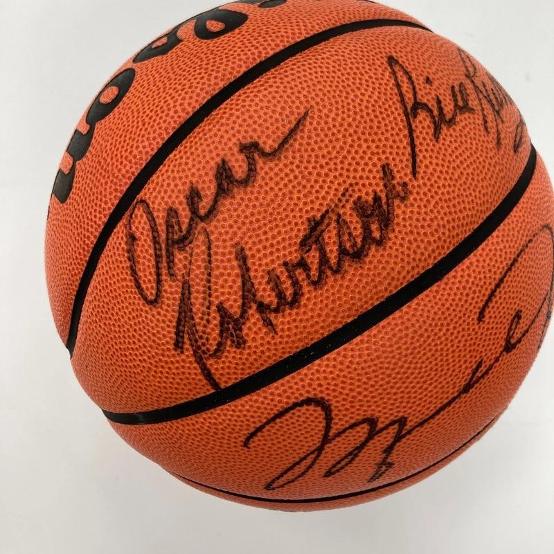 Michael Jordan Bill Russell Magic Johnson Larry Bird Signed Basketball UDA & JSA - 13