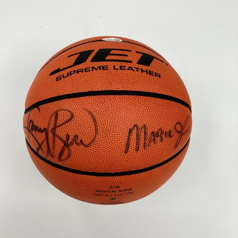 Michael Jordan Bill Russell Magic Johnson Larry Bird Signed Basketball UDA & JSA - 9