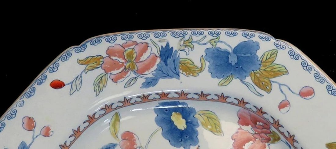 Rare c1840s English Ironstone Large Serving Platter w Grasshopper Design - 3