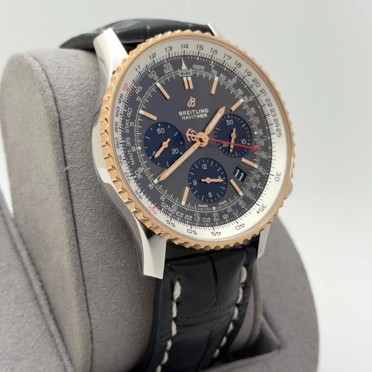 Breitling Navitimer B01 UB0121 43mm Gray Dial 18k Rose Gold Stainless Steel - 4