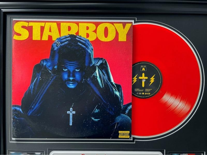 The Weeknd Autographed StarBoy Album Framed Collage PSA/DNA COA Signed Blinding - 4