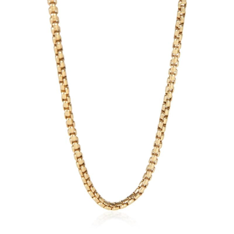 David Yurman Yellow Gold 3.4mm Box Chain Necklace - 2