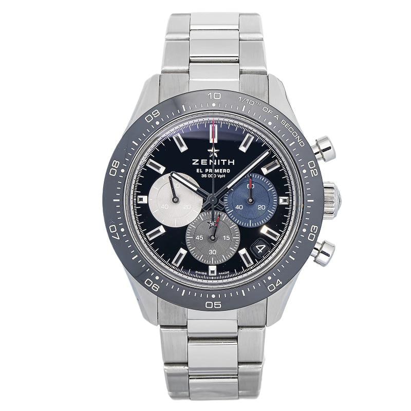 Zenith Chronomaster Sport 2021 Complete 03.3100.3600/21.M3100 Black Watch 41mm: Case Size 41mm Wrist Fit 7 inches Box Yes Papers Yes (2021) Condition Ã¢â‚¬â€ Used - Good Full Specifications Brand Zenith Customized No Serial # 550xxx Gend
